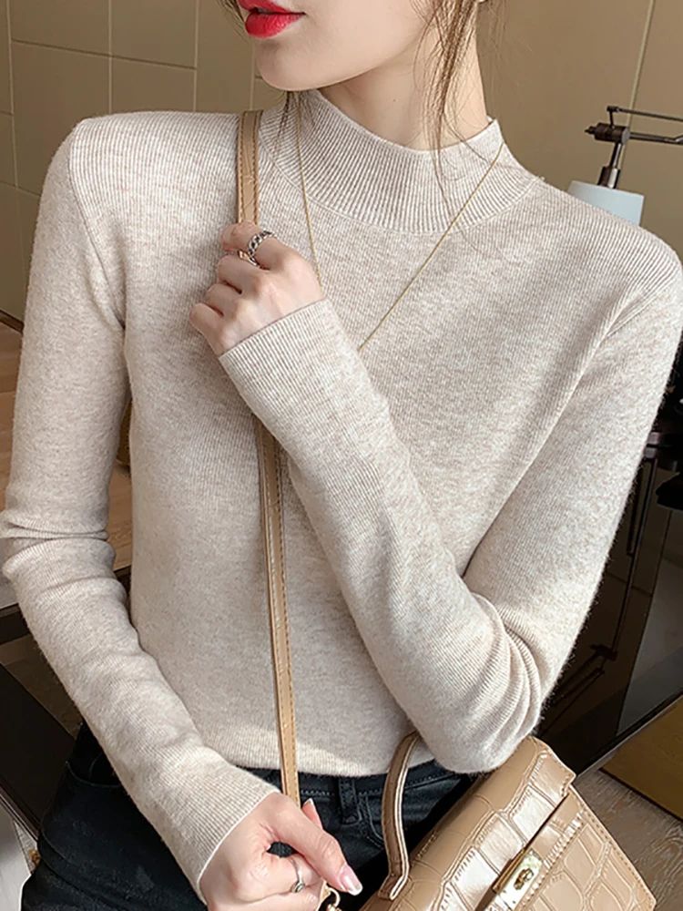 AOSSVIAO Womens Stretch Turtleneck Sweater