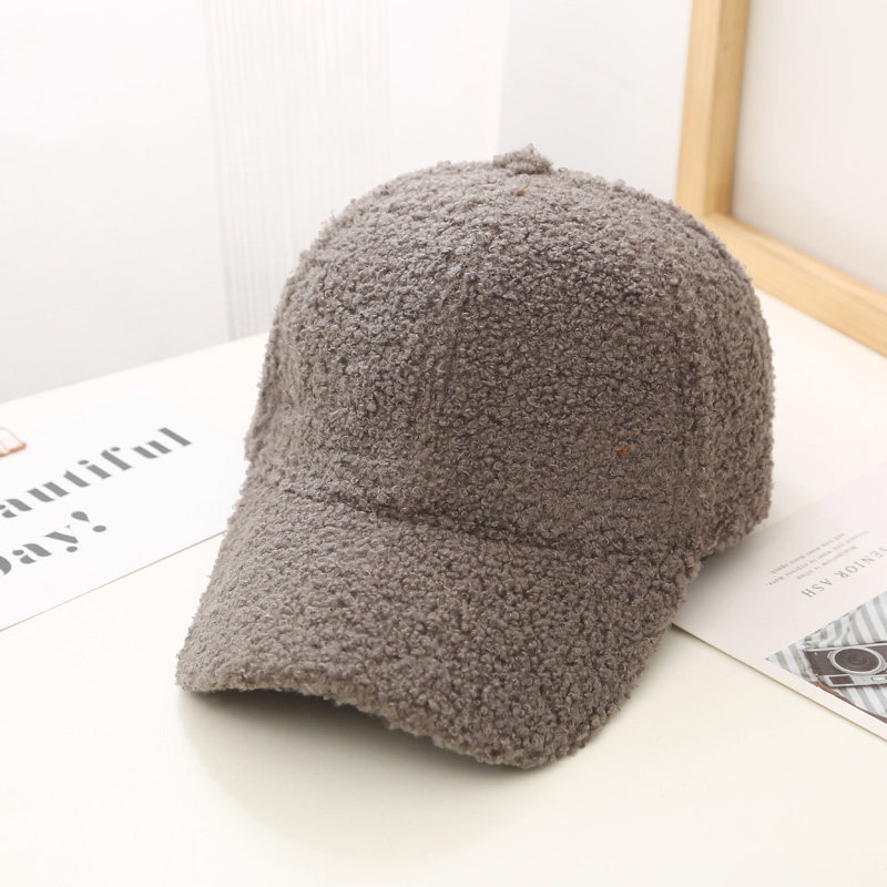 Plush Baseball Caps Spring, Autumn Winter Baseball Cap Women, Tide Warm Lamb Wool Hats