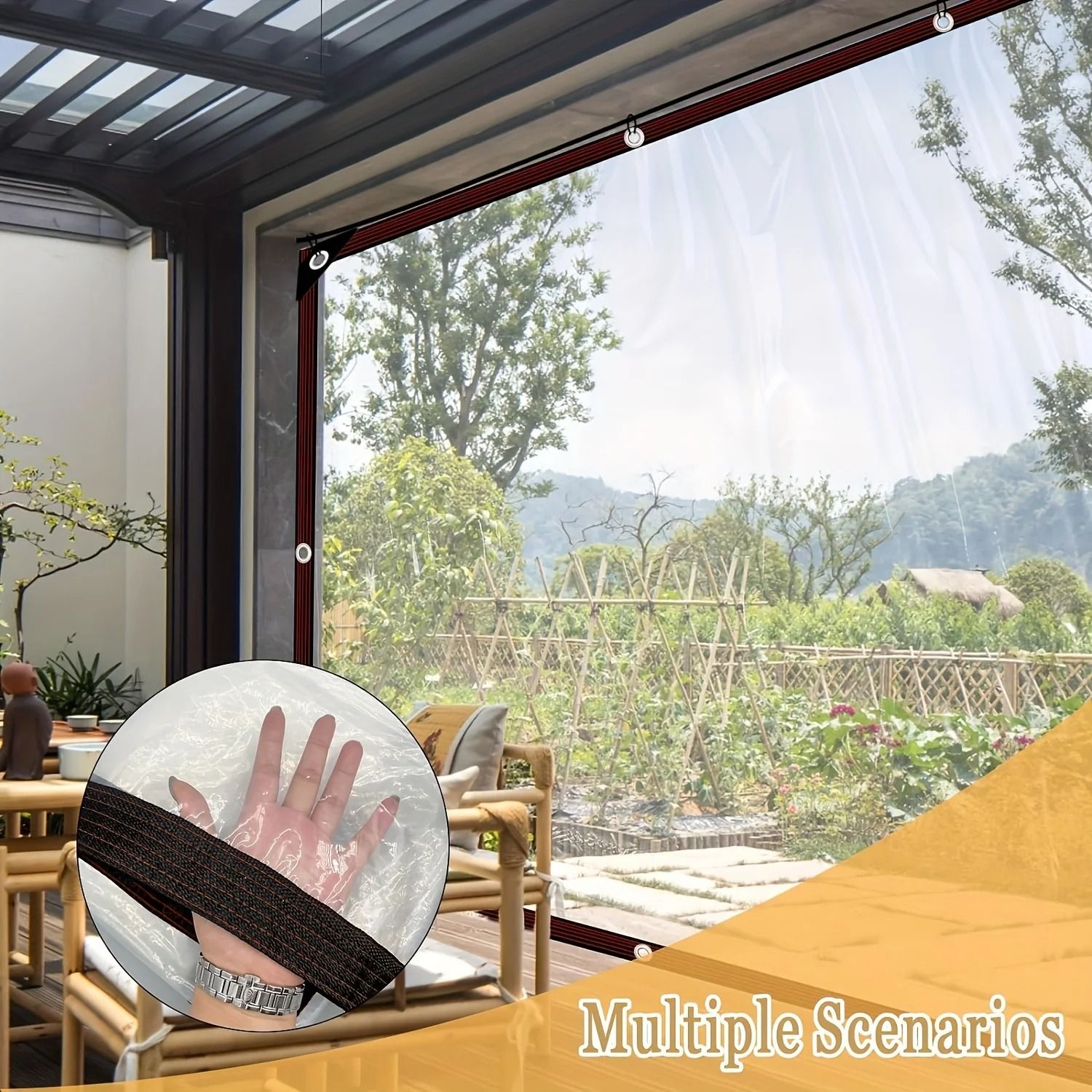 Clear Waterproof Outdoor Tarp with Seal Ring