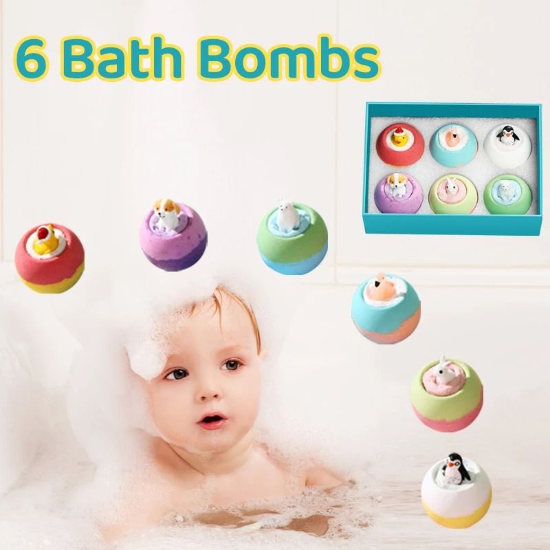 FunFizz Kids Bath Bombs with Surprise Toys 6 Pack Gift Set