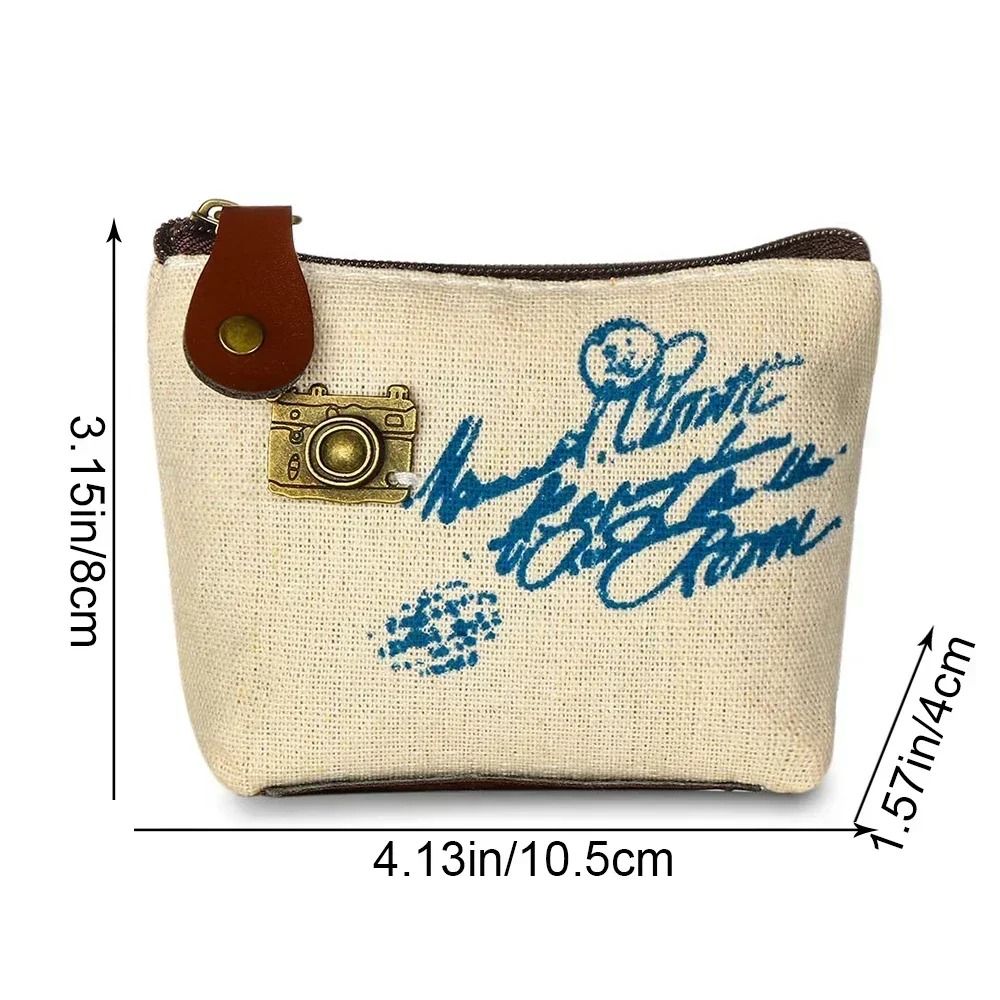 Cat Print Mini Coin Purse – Waterproof Artificial Leather Earphone & Card Bag