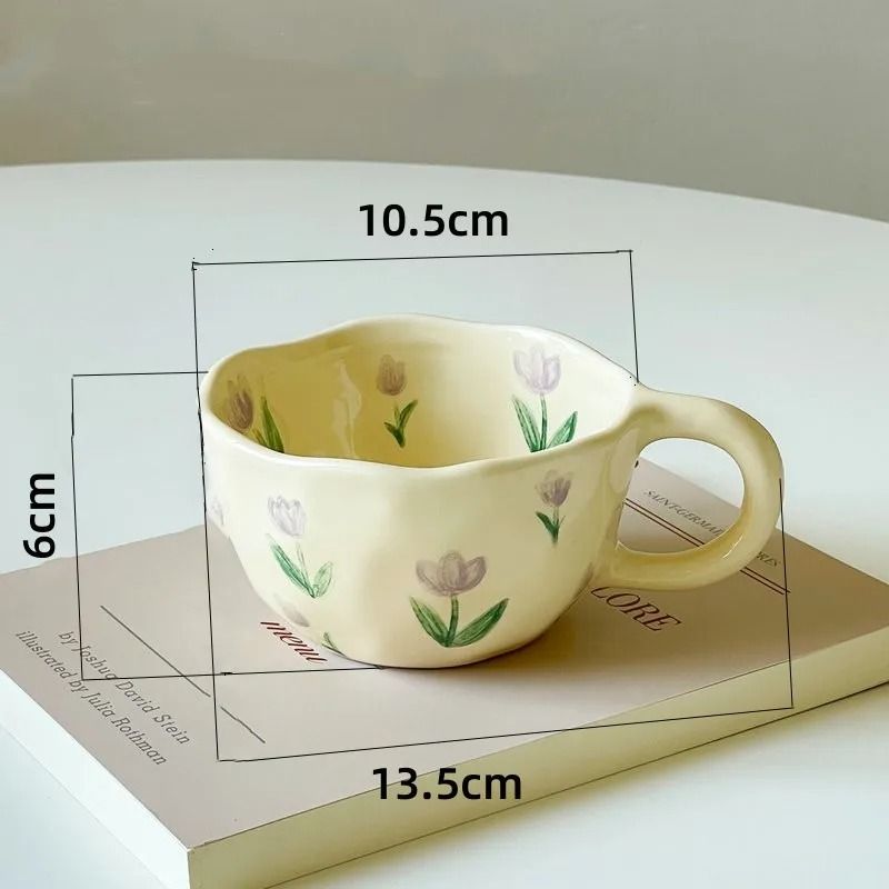Handcrafted Irregular Flower Ceramic Coffee Mug