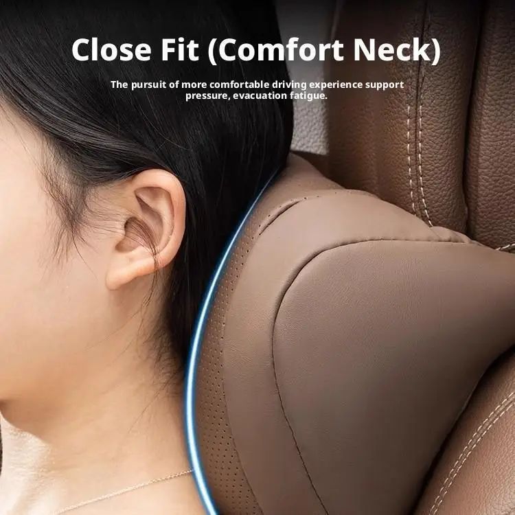 Ergonomic Memory Foam Car Headrest Pillow for Neck Support - Breathable, Easy-Install, Multi-Color