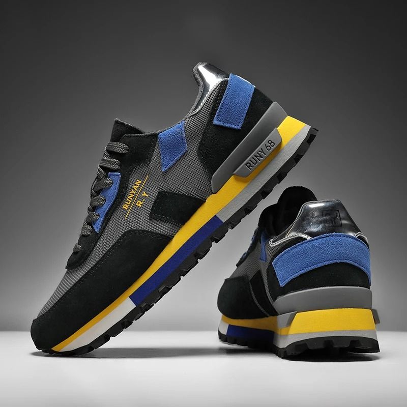 Mens Lightweight Breathable Running Sneakers Lace Up Mesh Walking Shoes