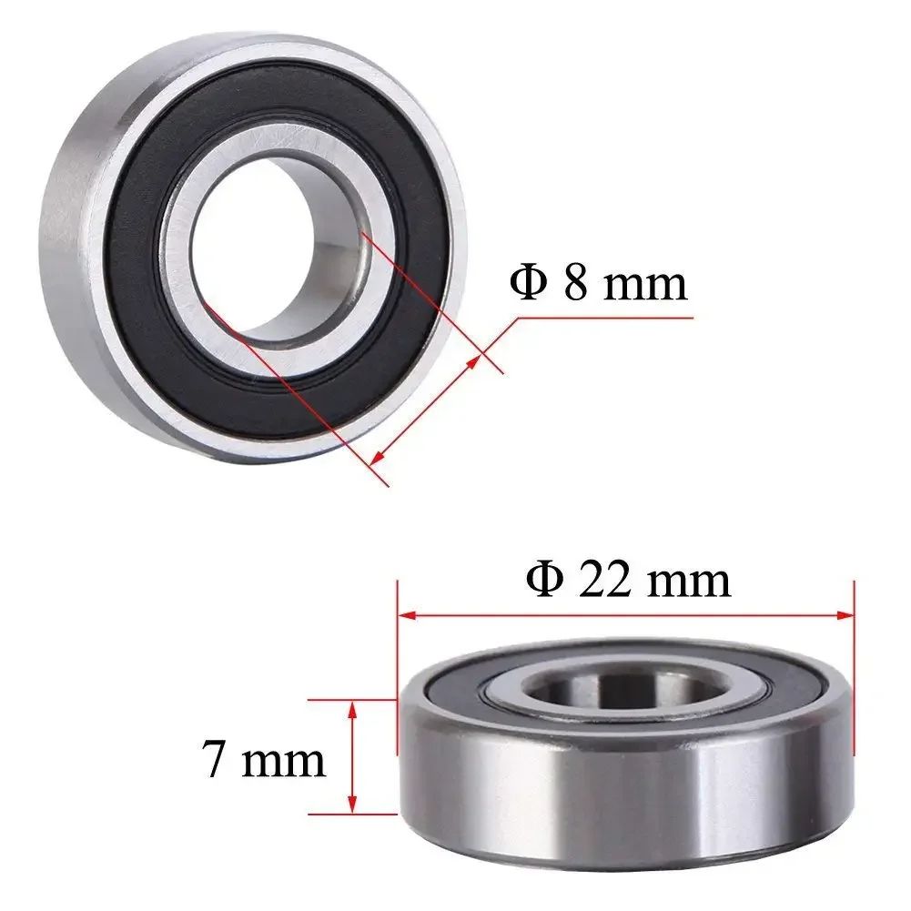 10Pcs Ball Bearings Double Shielded Miniature Deep Groove Bearings for Skateboards, Inline Skate, Electric Motors
