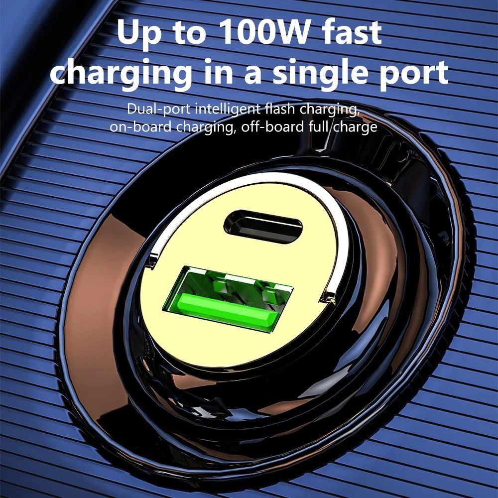 Elough 120W Transparent Fast Charging Car Adapter