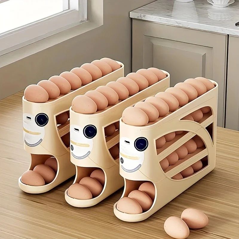3 Tier Rolling Egg Storage Container for Fridge