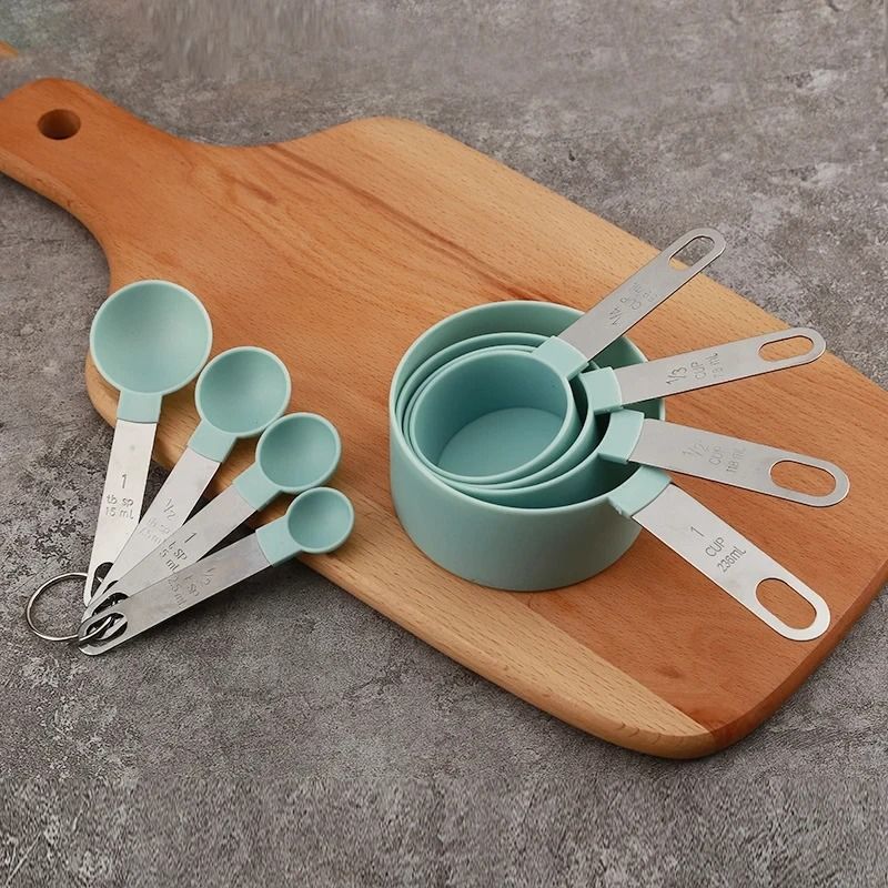 8PCS Stainless Steel Handle Measuring Cup and Spoon Set