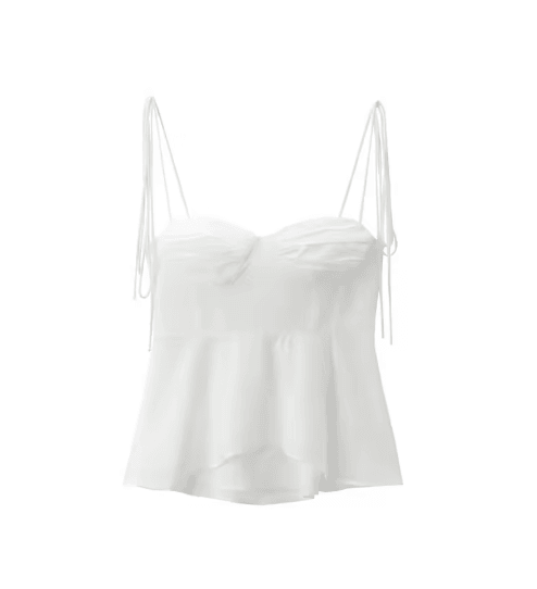 Willshela Pleated Backless V-Neck Crop Top – Vintage Chic Thin Strap Summer Essential