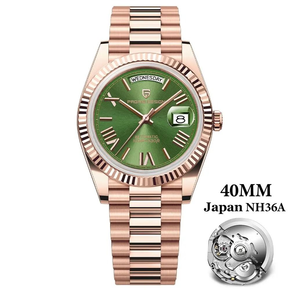 Automatic Day-Date Mechanical Watch – Luxury NH36A Movement Sapphire Timepiece