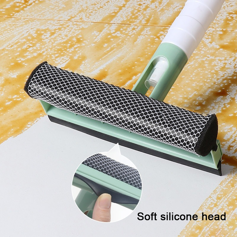 Glass Wiper Window Cleaning Brush Double-sided Squeegee Wiper with Spray for Mirror Window
