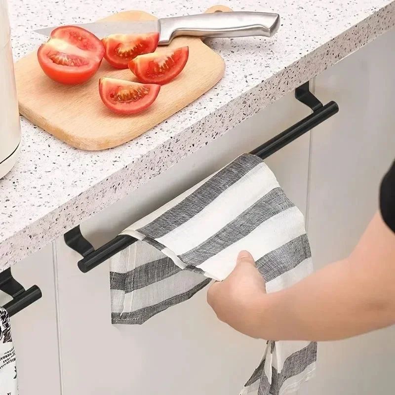 Stainless Steel Over the Door Towel Rack – Space-Saving Bathroom & Kitchen Organizer
