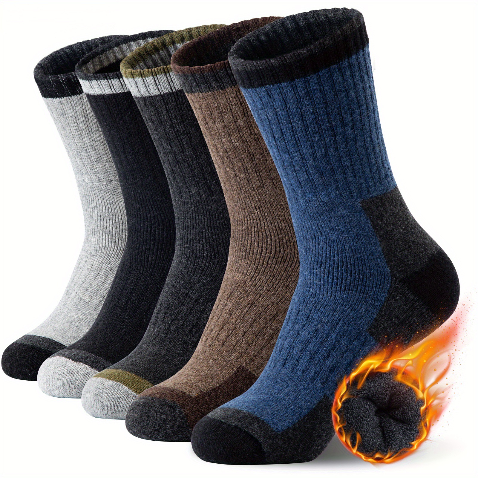 Thickened Winter Merino Wool Socks, Thermal Hiking Socks, Moisture Wicking, Breathable Cycling Socks for Men and Women,