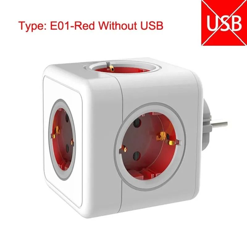 EU Power Strip Cube with 5 AC Outlets