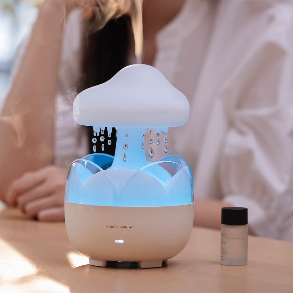 Mushroom Air Humidifier with Aroma Diffuser and Night Light
