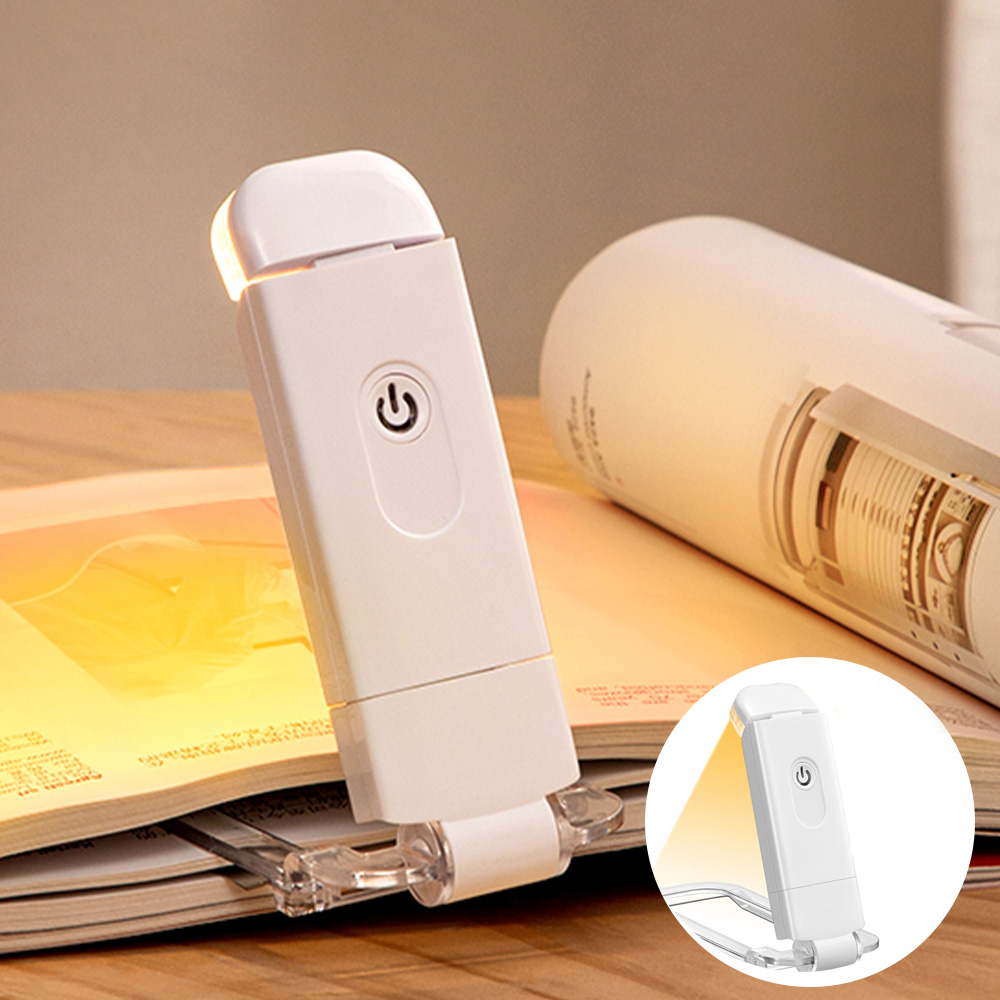 USB Rechargeable Book Clip Light, Eye Protection Reading Lamp, Portable Bookmark Desk Lamp for Dormitory and Home Use