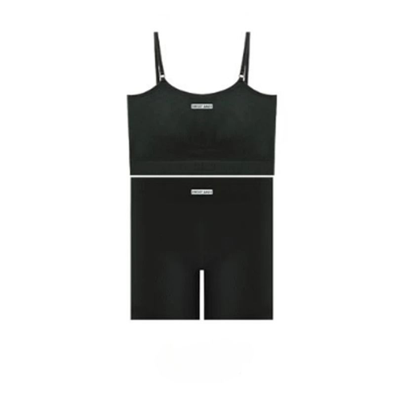 Women Seamless Yoga Wear Set with Halter Vest and Pants