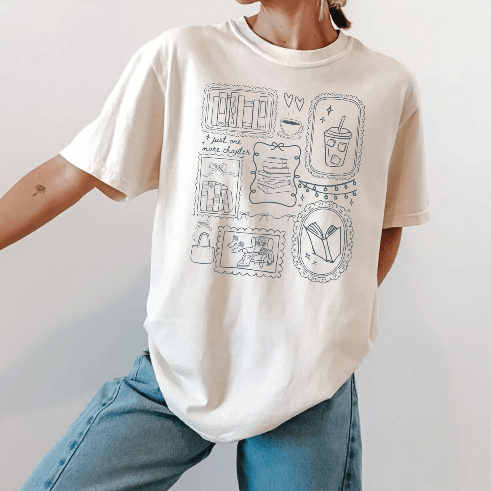 Comfort Colors Book Lover Shirt Vintage Bookish Tee Cozy Reading Cottagecore Shirt
