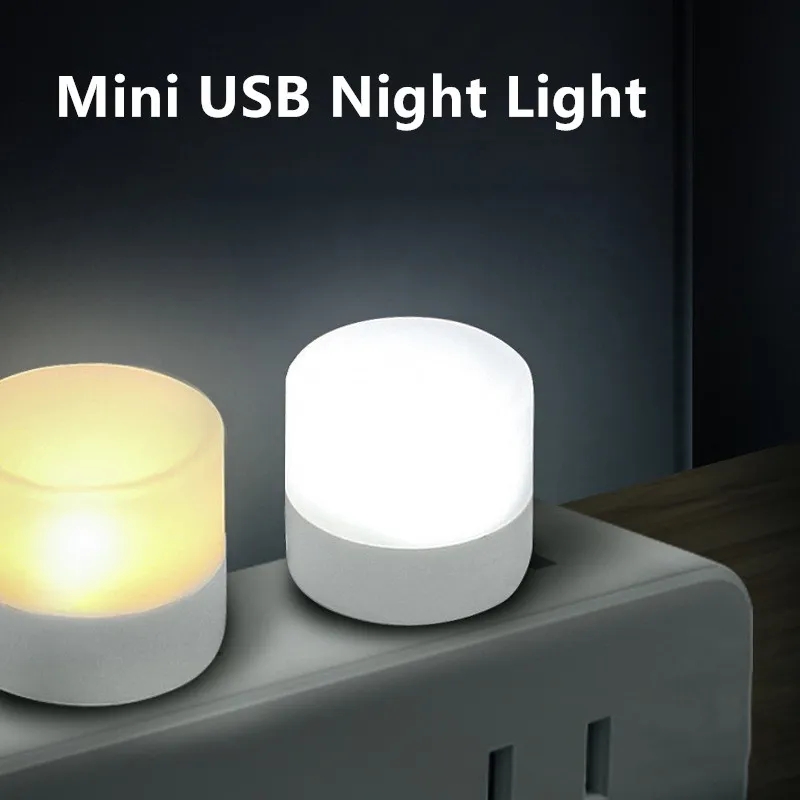 Night Light Warm White, Eye Protection LED Lamp for Reading, USB Plug Computer Mobile Power Charging