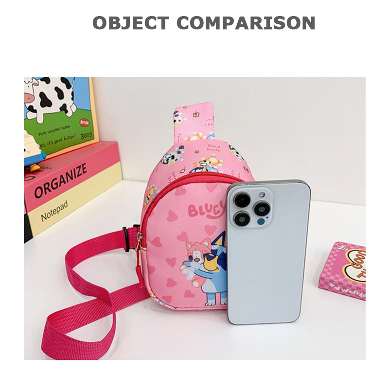 Children Bluey and Bingo Anime Backpack, Cartoon Figure Messenger Bag, Birthday Gift Shoulder Bag
