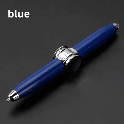Multifunctional Gyro Fidget Pen – Metal LED Spinner Ballpoint with Luminous Rotating Top