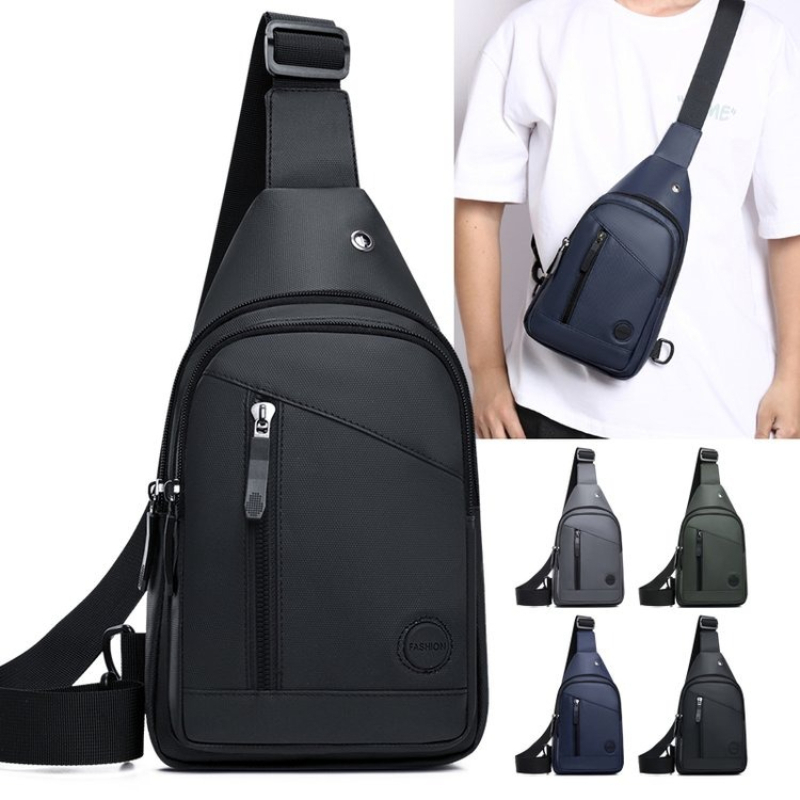 Mens Crossbody Sling Bag with Adjustable Shoulder Strap, Multiple Pockets for Cycling Commuting and Sport