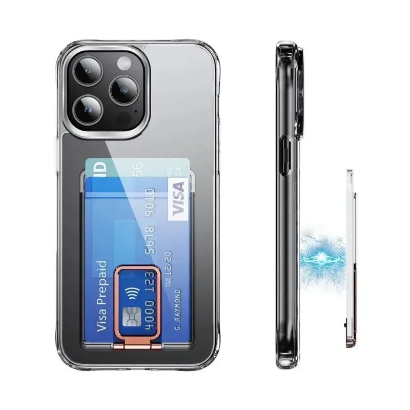 Clear Magnetic Card Holder Wallet Case