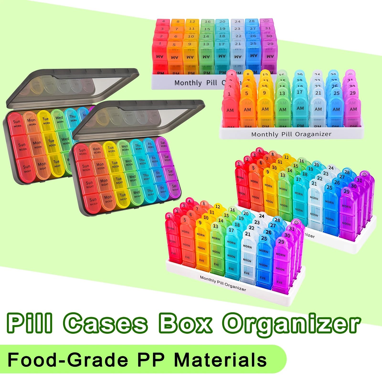 Portable Weekly Pill Organizer Travel Pill Case Medicine Storage Box