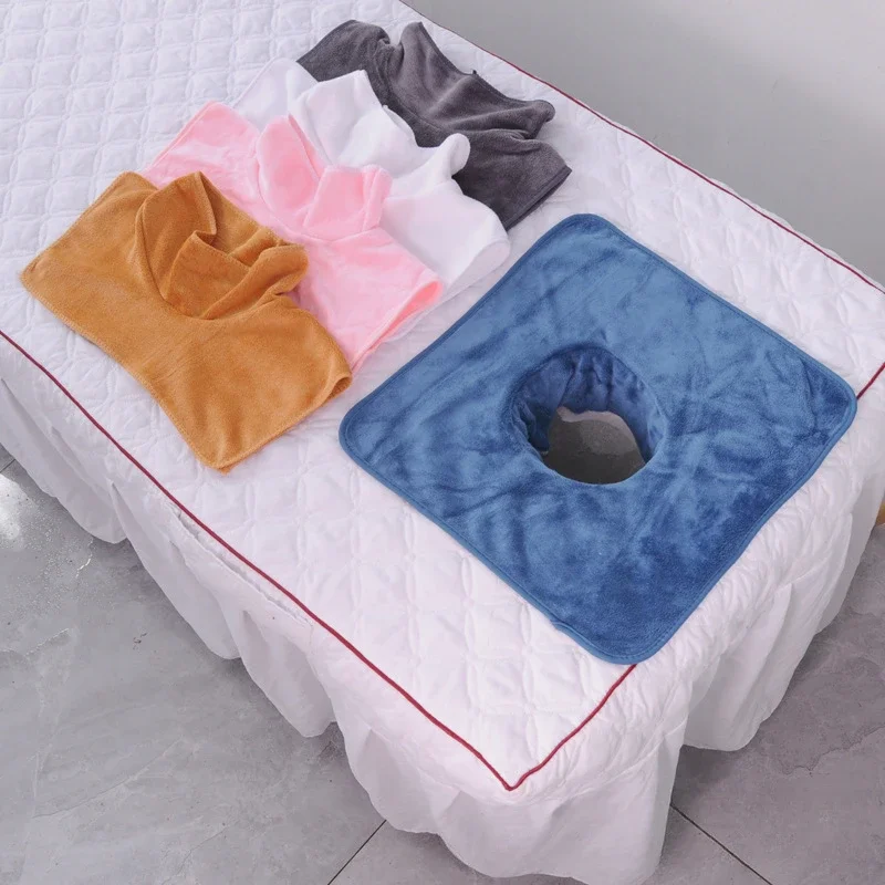 SPA Massage Bedspread Towel Velvet Thickened Beauty Table Planking Face Towel with Face Breath Hole