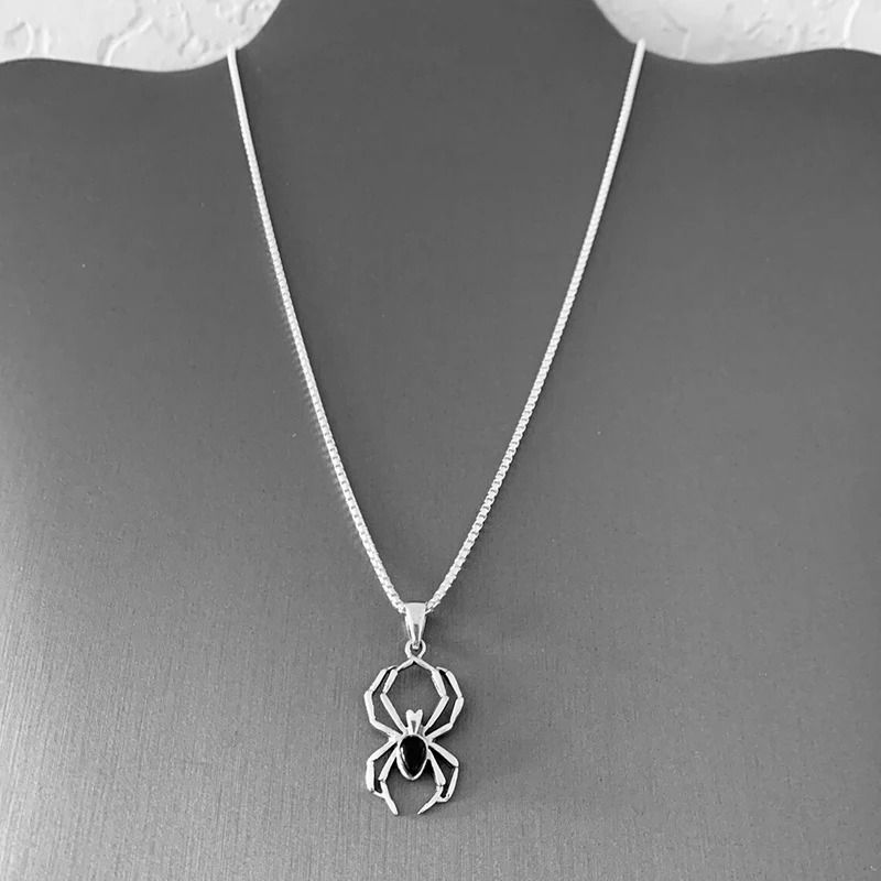 Spider Pendant Necklace With Stainless Steel Chain