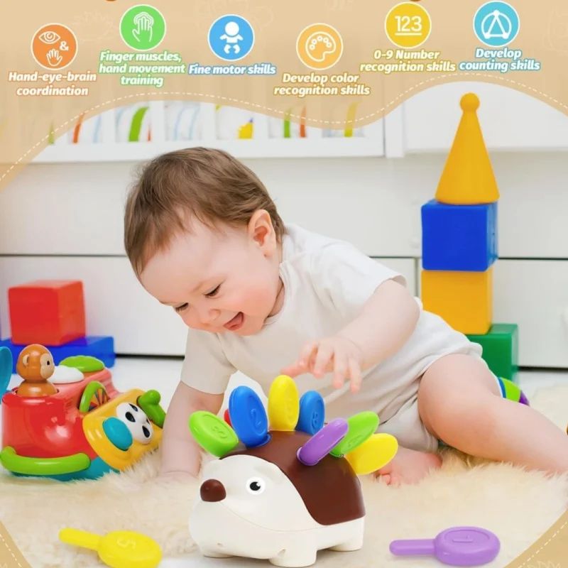 Montessori Sensory Hedgehog Fine Motor Toy for Toddlers