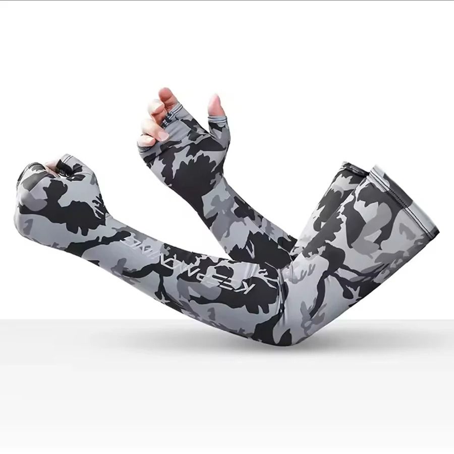 Summer Ice Silk Cooling Arm Sleeves – UV Sun Protection Camouflage Sports Cuffs