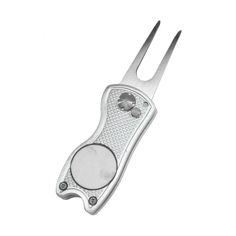 Foldable Golf Divot Repair Tool with Groove Cleaner