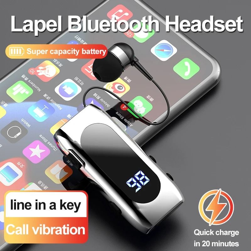 Wireless Business Earphones with LED Display and Noise Cancellation