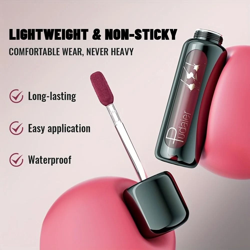 VelvetBloom Matte Velvet Lip Gloss High Pigment Liquid Lip Mud