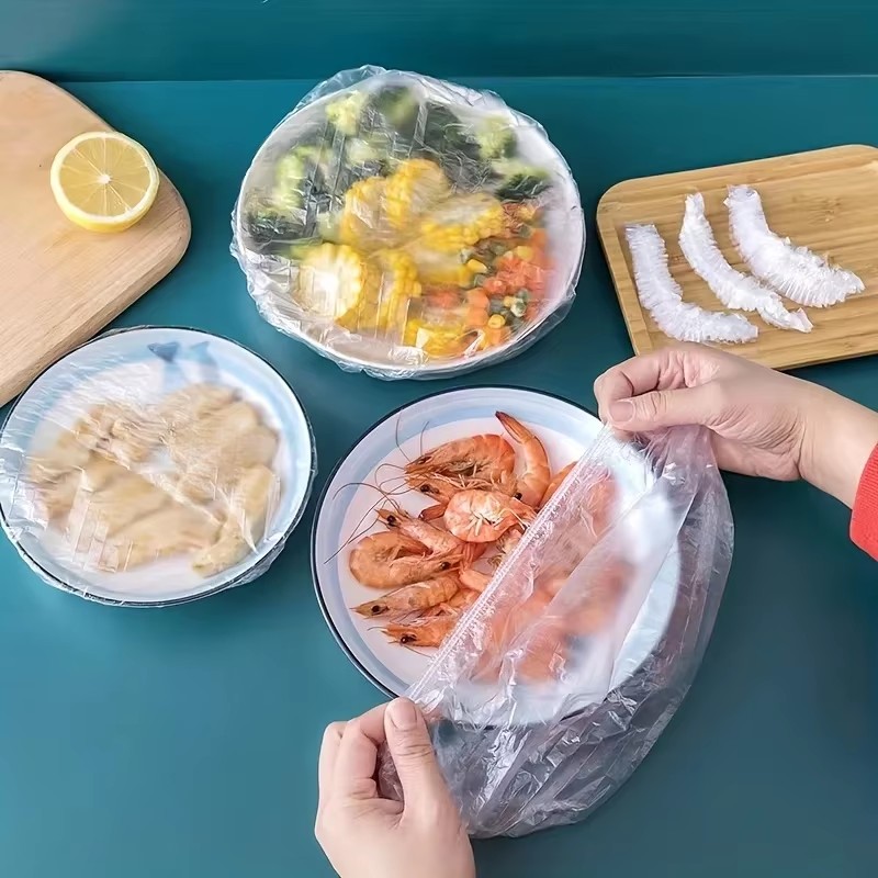 Reusable Food Covers, Durable Elastic Plastic Wrap for Bowls, Kitchen Plate Covers, Food Saver Bag - Reusable Disposable