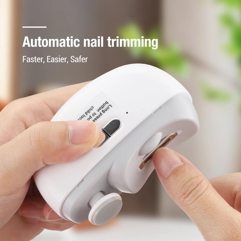 Electric Nail Clippers with LED Light Automatic Trimmer for Adults and Babies