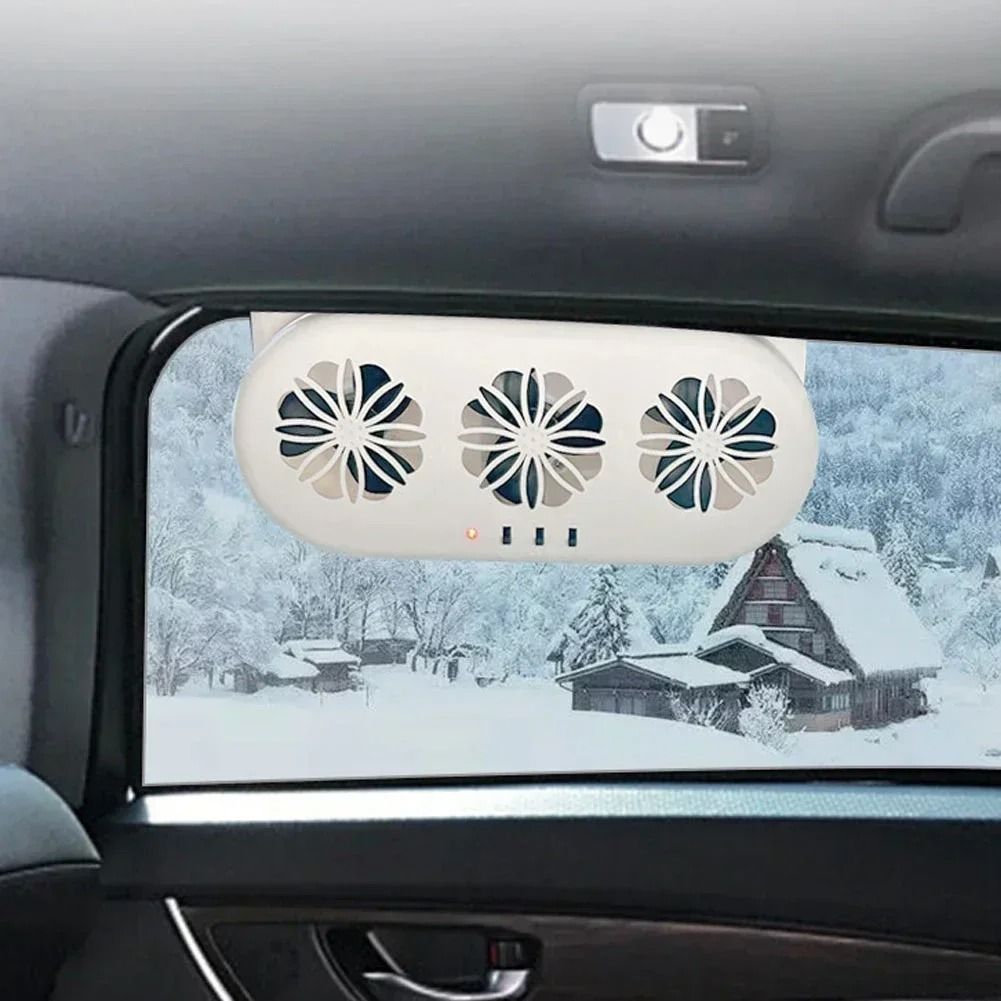 Solar Powered Car Window Exhaust Fan with USB Charging