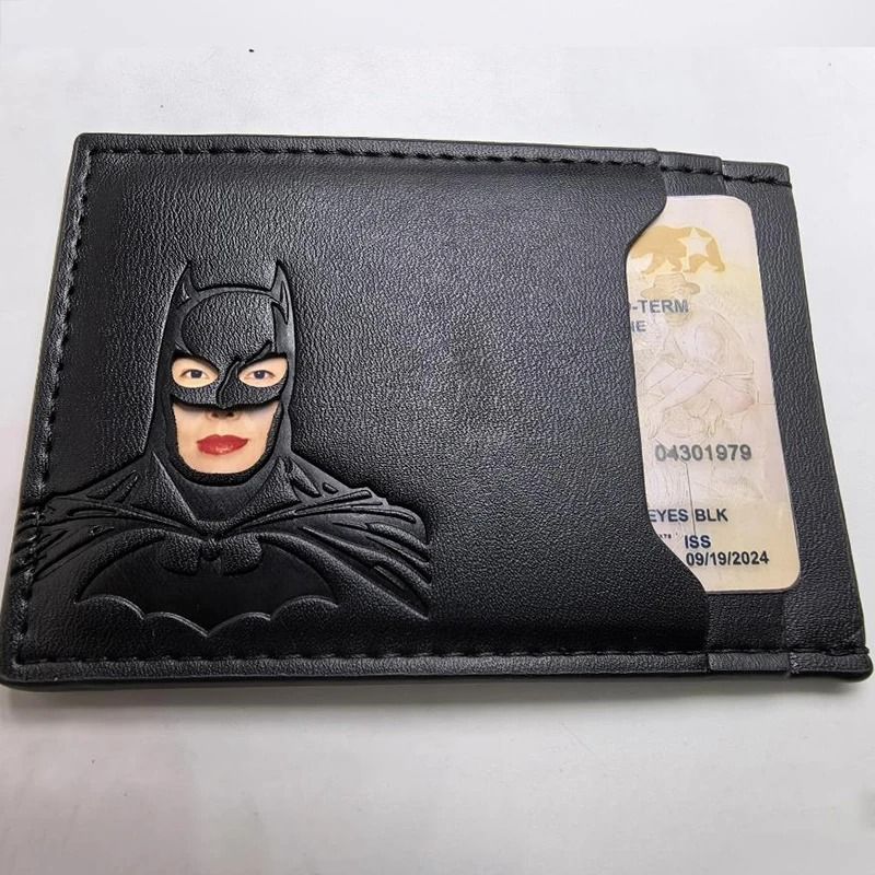 HeroMask Leather Card Holder Wallet Superhero Mask ID Card Wallet