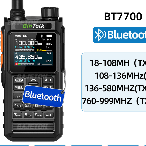 Multi-Band Walkie Talkie with Bluetooth & Noise Reduction