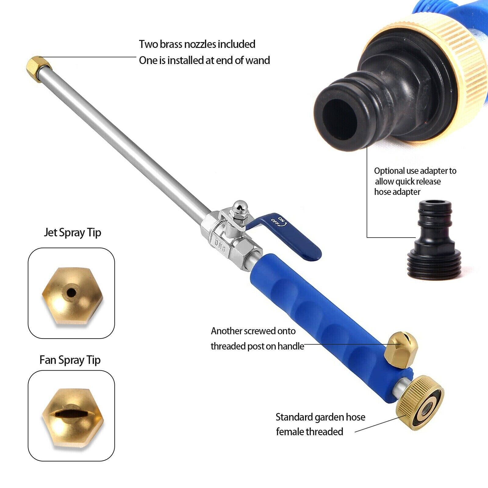 High-Pressure Power Washer Nozzle Wand