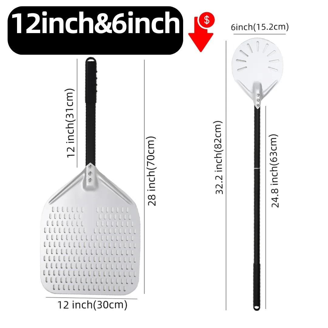 Aluminum Pizza Peel Bread Paddle with Wooden Handle