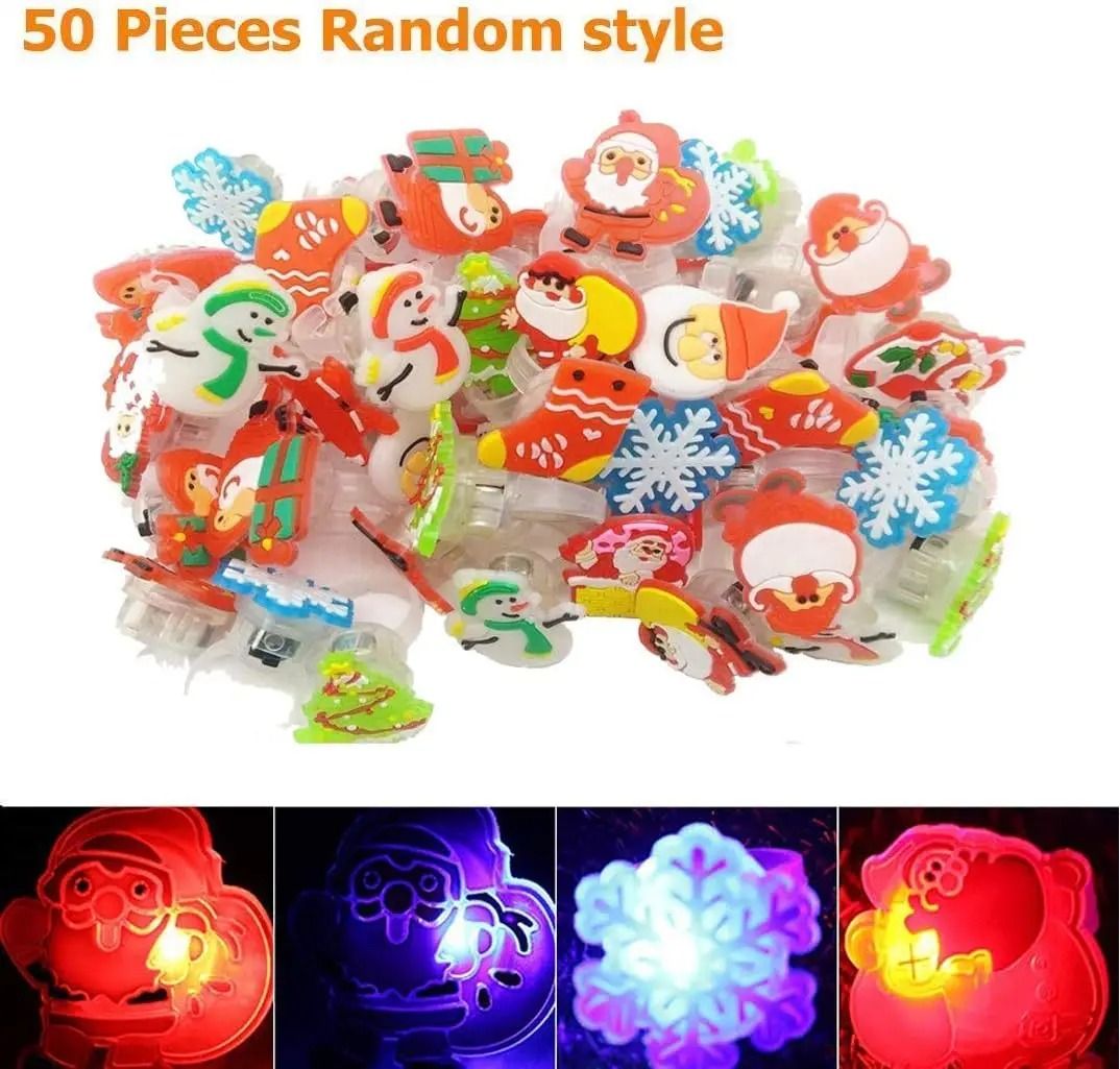 Christmas LED Flashing Rings – Festive Party Light-Up Toy Set