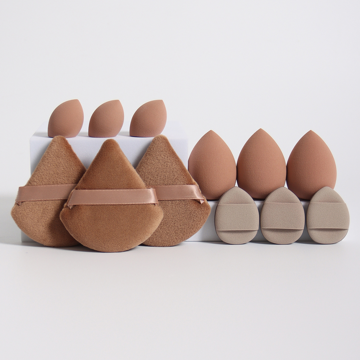 All Purpose Makeup Sponge Set Loose Powder Puffs, Mini Air Cushion Puffs & Beauty Eggs