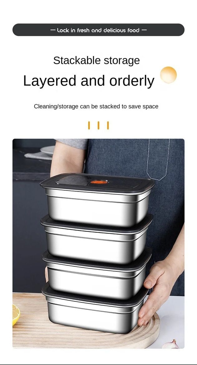 EcoSeal Stainless Steel Bento Box – Leak-Proof Food Storage for Lunch, Camping, and Meal Prep