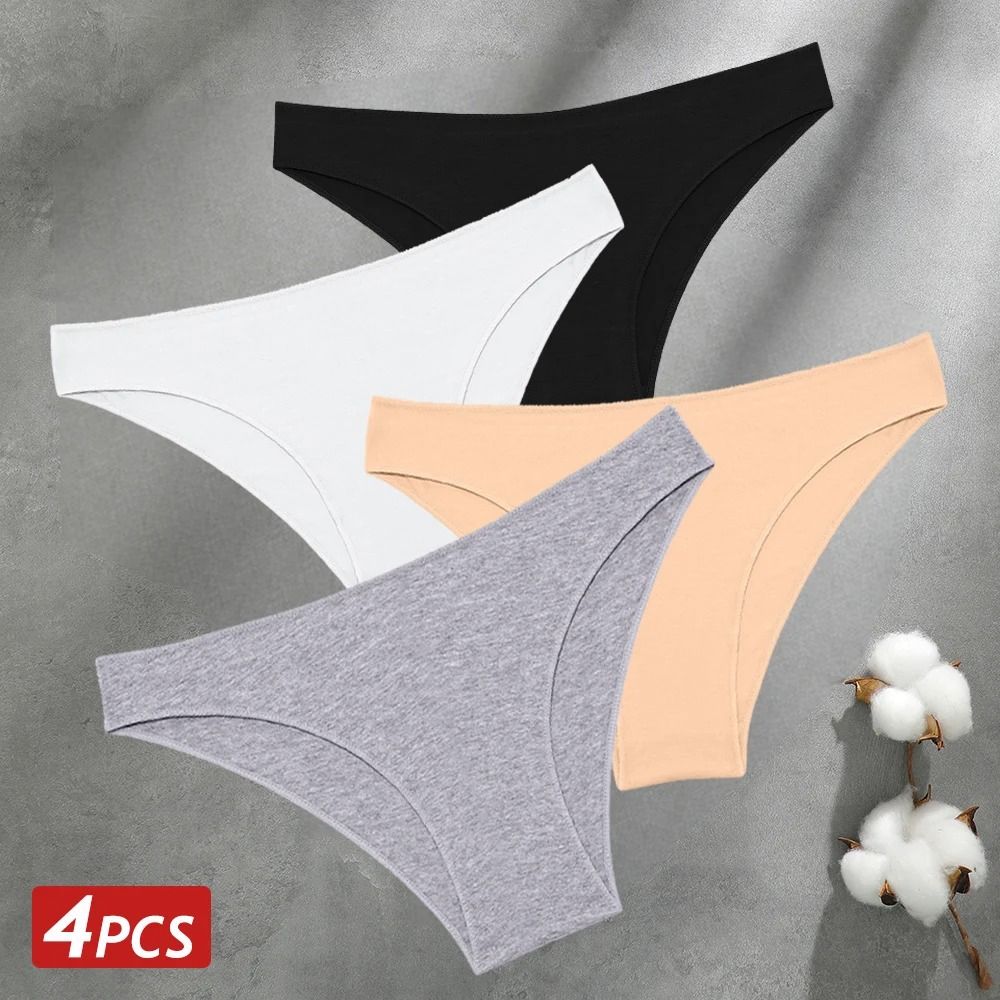 Women Seamless Cotton Panties Set Breathable Low Waist Briefs