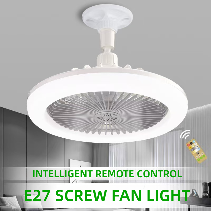 Rotatable Ceiling Fan with Remote Control, Lighting Lamp, Converter Base for Bedroom, Living Room Miflame