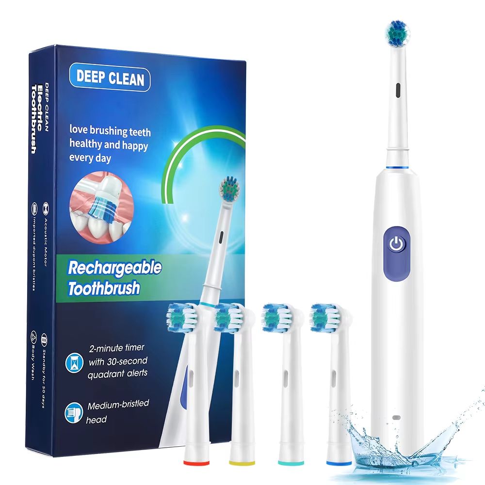 SmartSpin Pro Rechargeable Electric Toothbrush with Rotary Cleaning Power