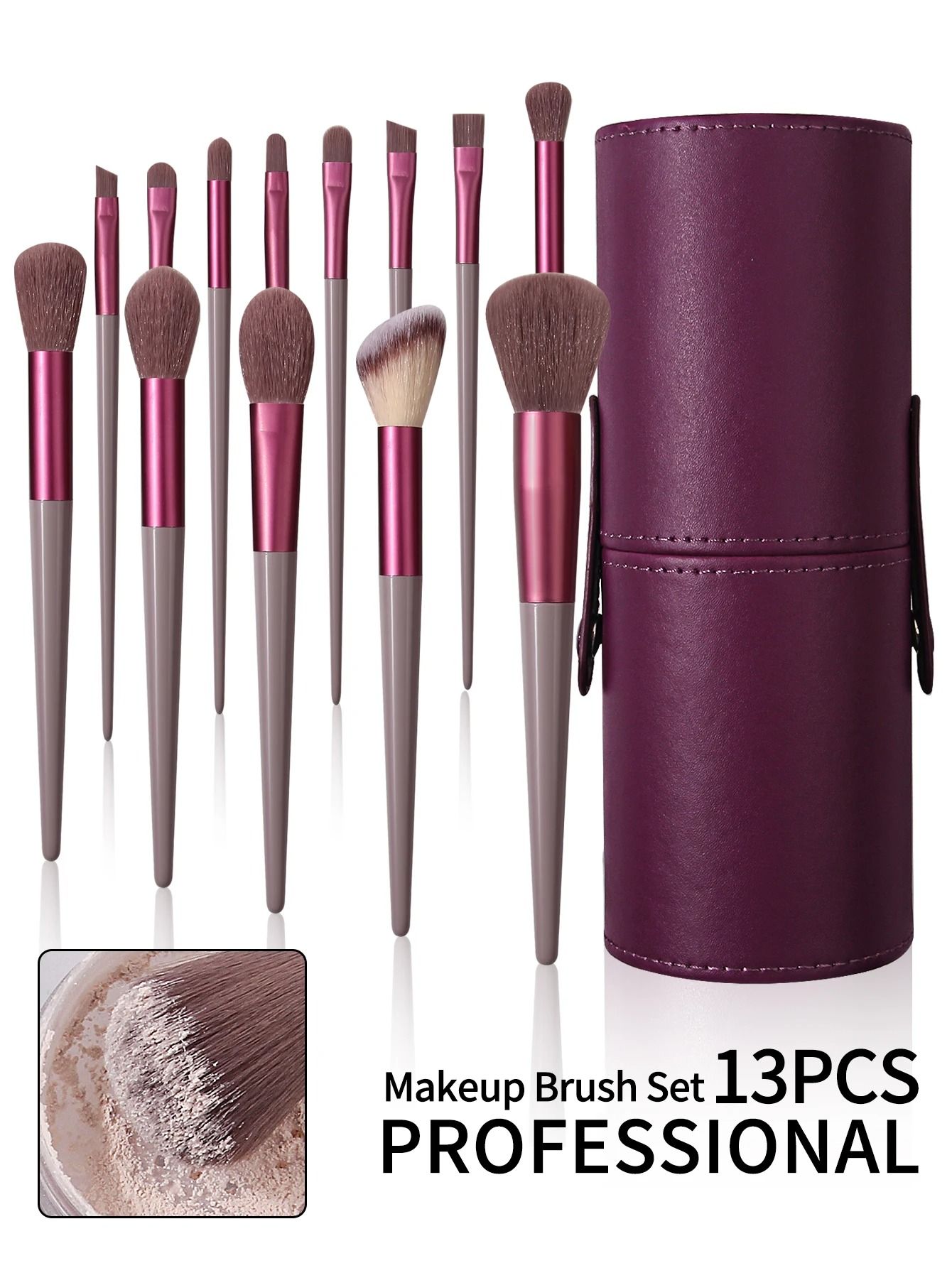13PCS Professional Makeup Brushes Set Soft Fluffy Foundation Eyeshadow Blending Blush Kabuki Tool