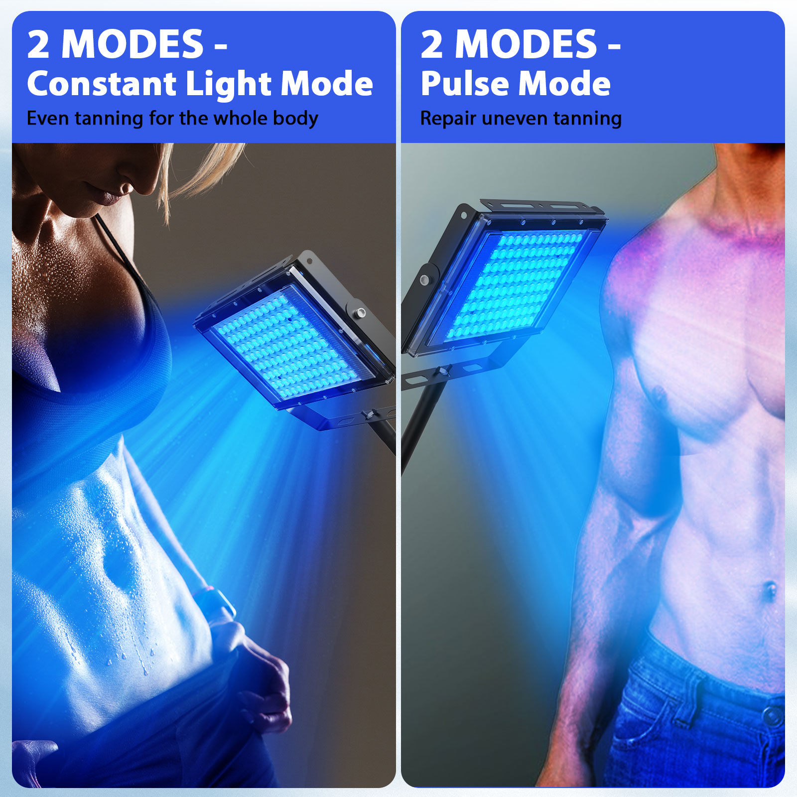 Ultraviolet Tanning Lamp with Adjustable Tripod,Safe Blue Light Skin Care & Tanning